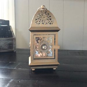 Pier 1 Gold plated candle lantern